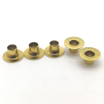 Flat head tubular rivets eyelets