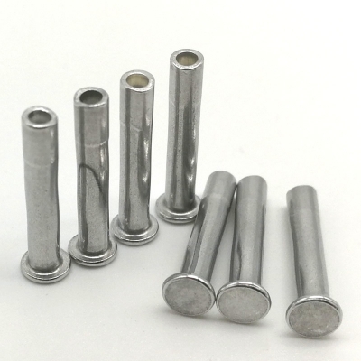 Flat head semi-tubular rivets stainless steel material